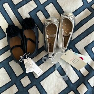 Girls Dress Shoes - Navy and Silver - Size 5